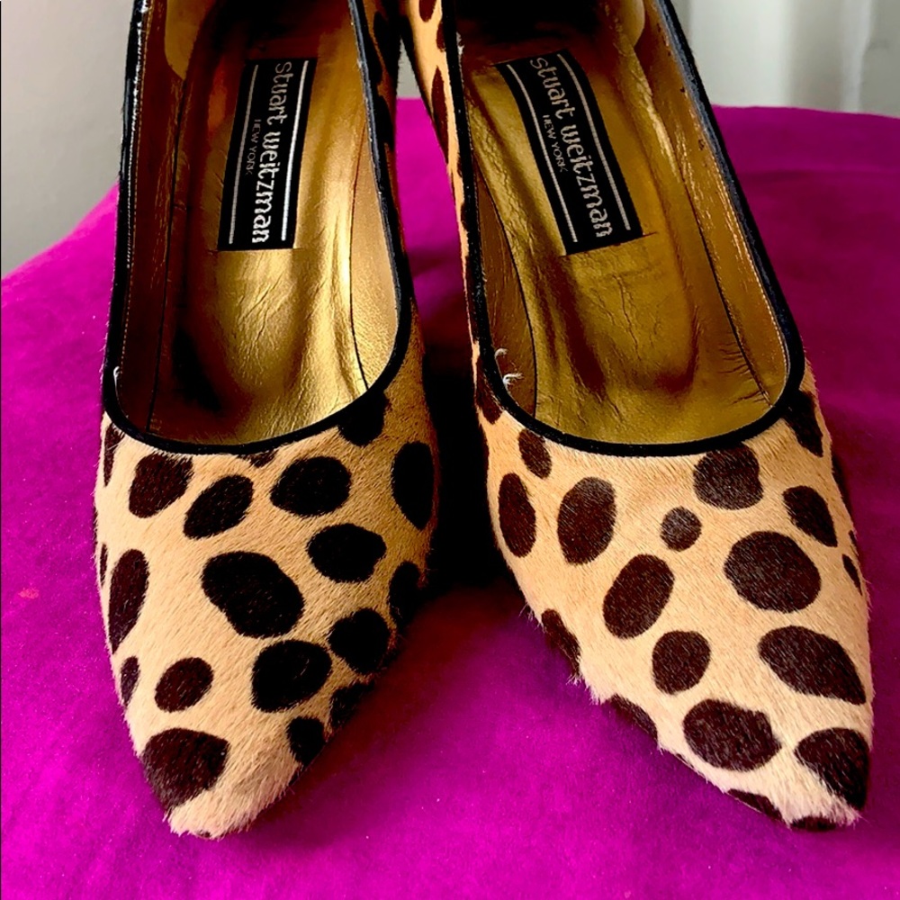 Stuart Weitzman Calfskin Animal Print Heels